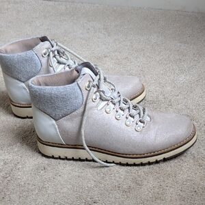 White Mountain Gray and Cream Boots